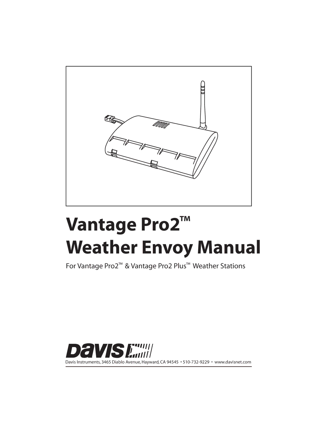 DAVIS manual Vantage Pro2 Weather Envoy Manual 