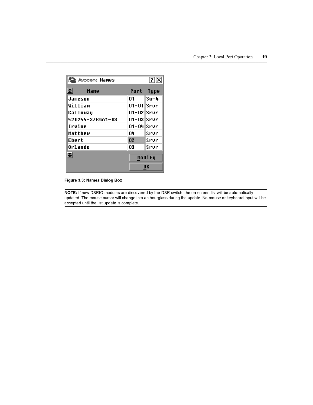 Daxten DSR1020, DSR2020, DSR4020, DSR8020 manual Names Dialog Box 