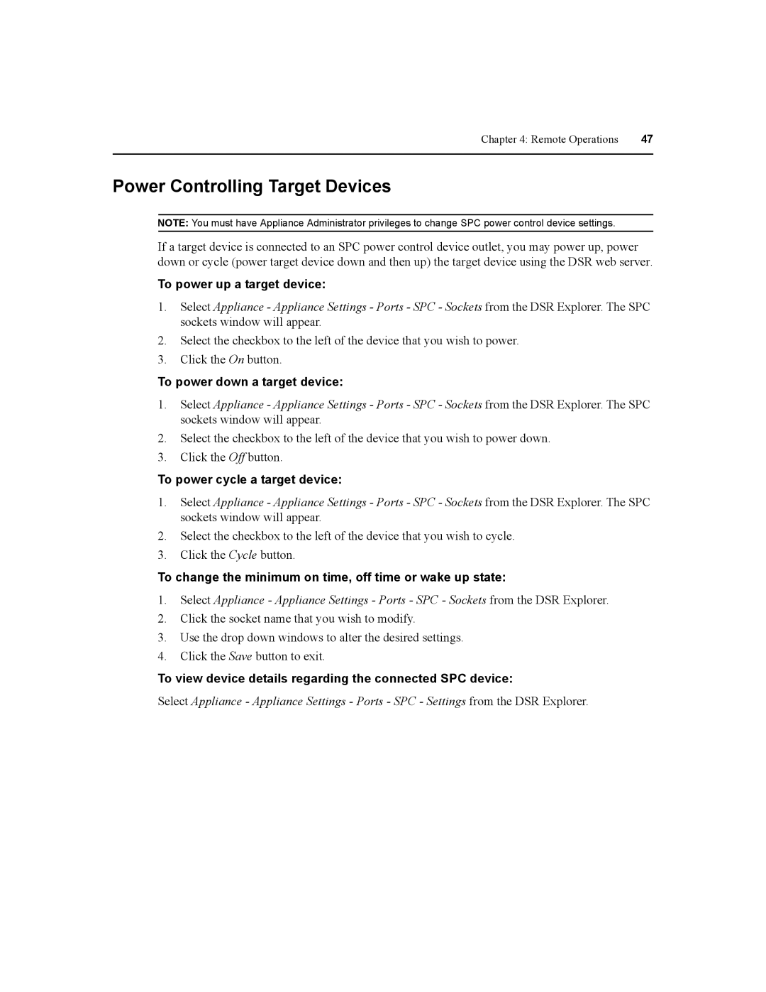 Daxten DSR1020, DSR2020, DSR4020, DSR8020 manual Power Controlling Target Devices 