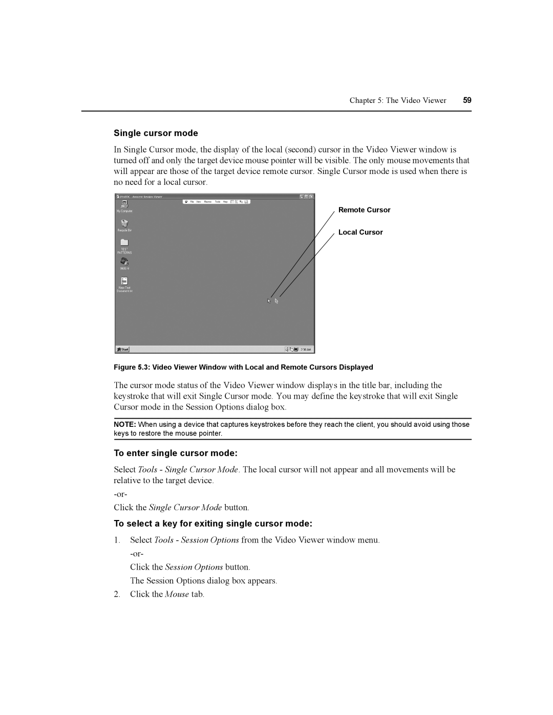 Daxten DSR1020, DSR2020 Single cursor mode, To enter single cursor mode, To select a key for exiting single cursor mode 