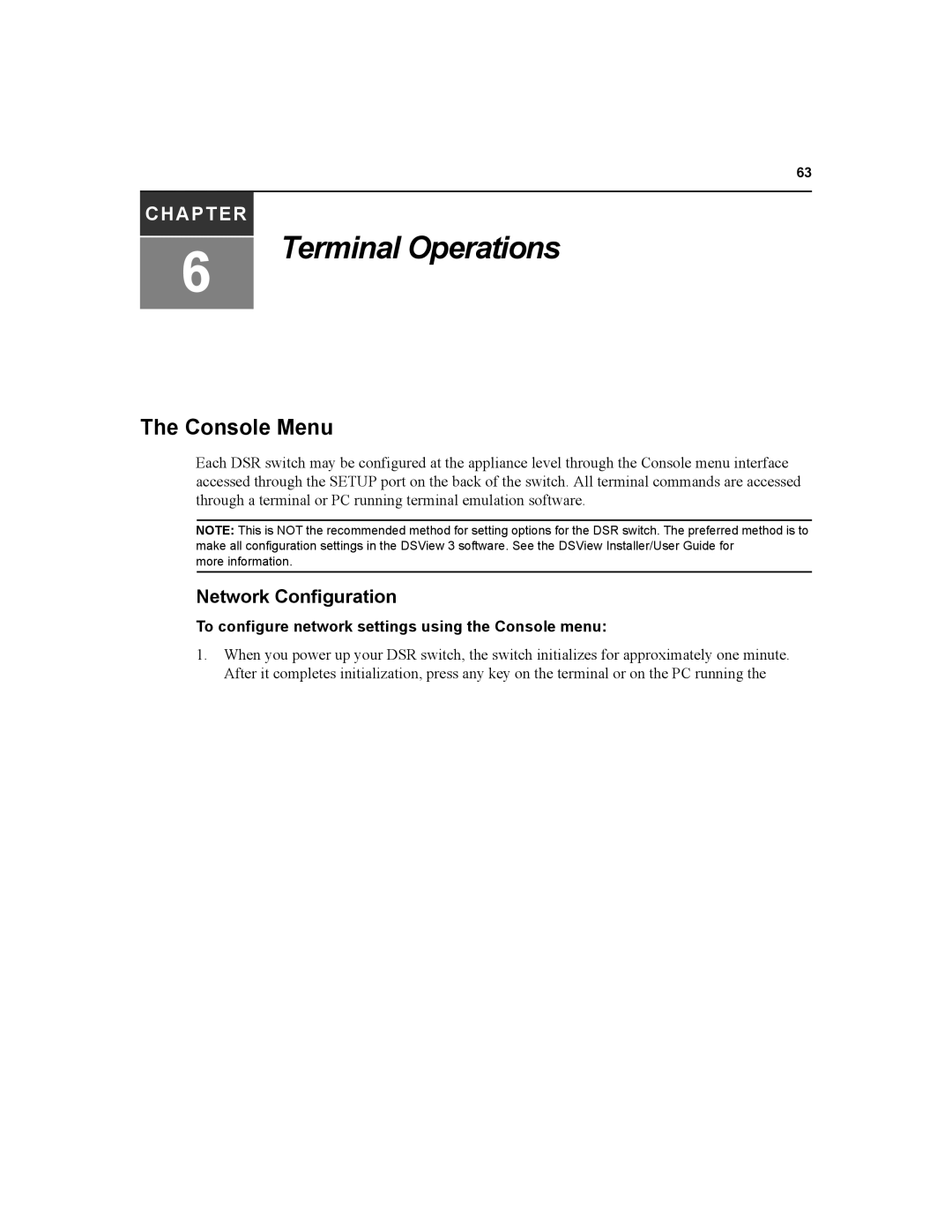 Daxten DSR1020, DSR2020, DSR4020 Console Menu, Network Configuration, To configure network settings using the Console menu 