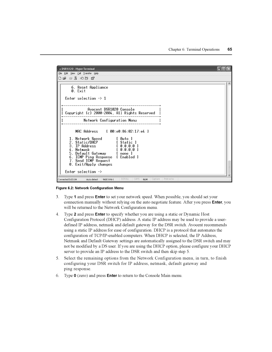 Daxten DSR4020, DSR2020, DSR8020, DSR1020 manual Terminal Operations 