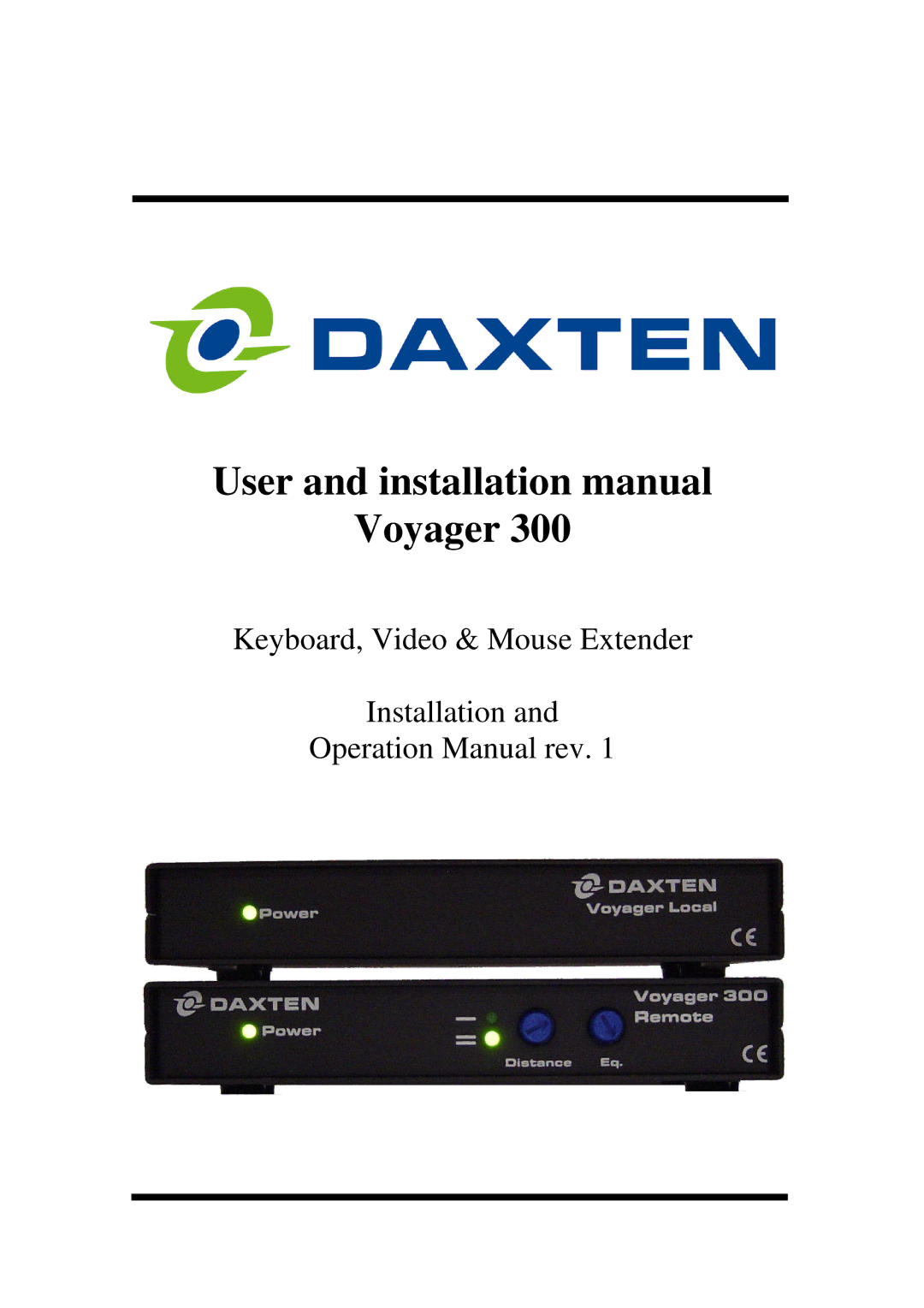 Daxten Voyager 300 manual User and installation manual Voyager 