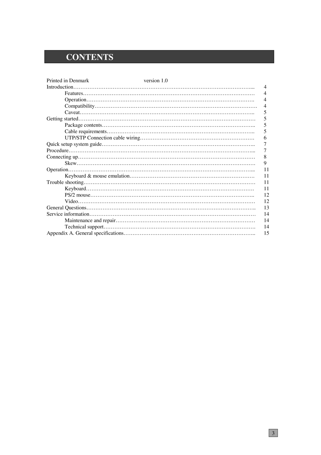 Daxten Voyager 300 manual Contents 