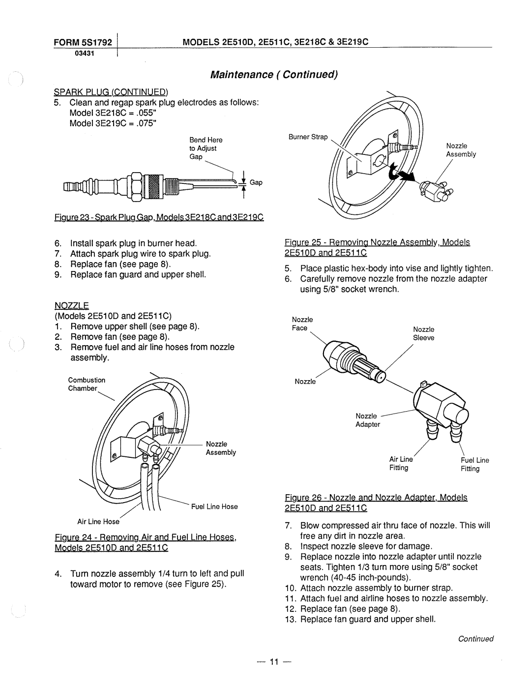 Dayton 2E511C manual 