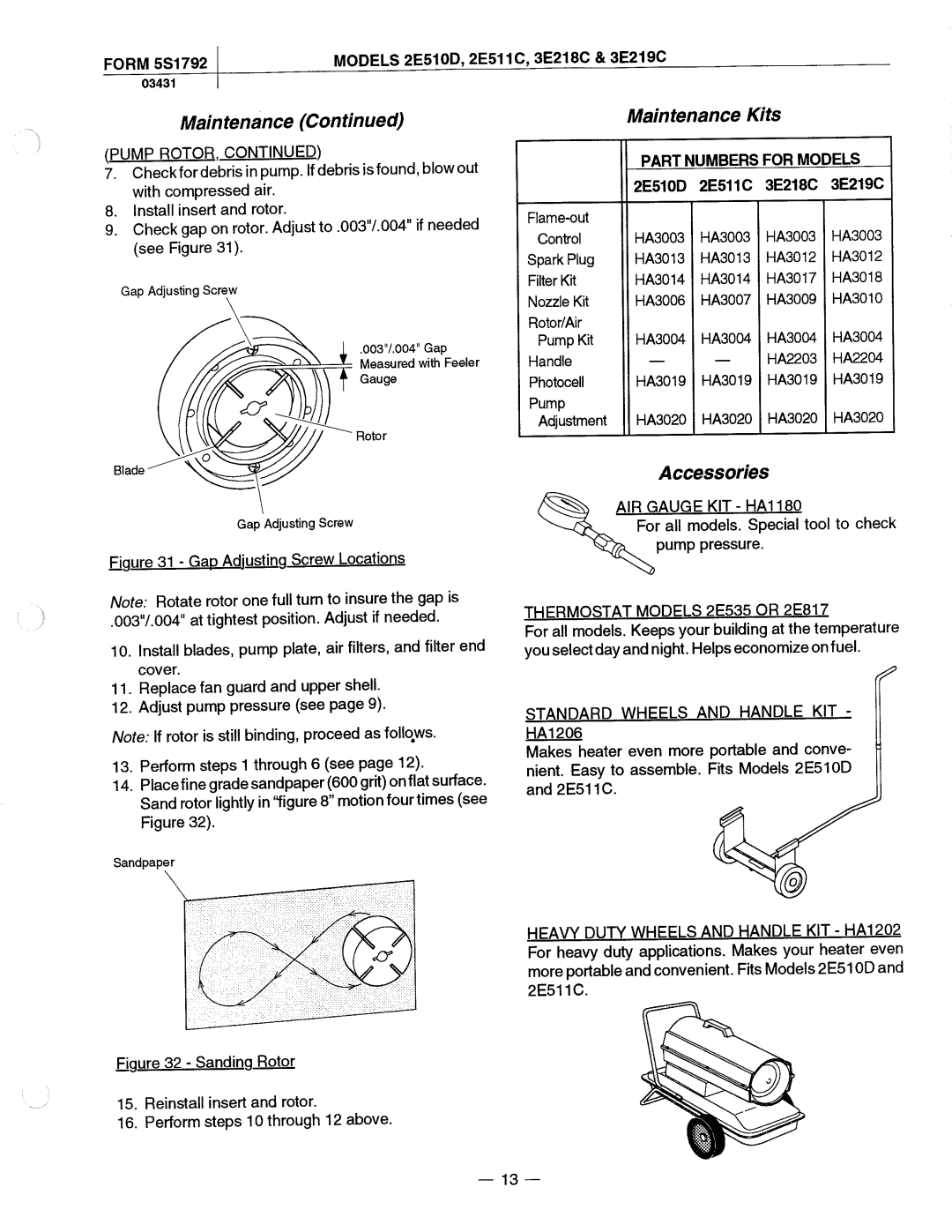 Dayton 2E511C manual 