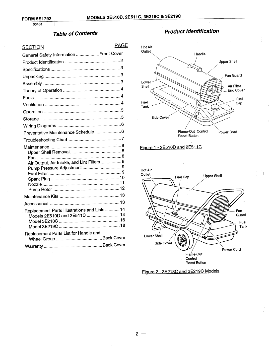 Dayton 2E511C manual 