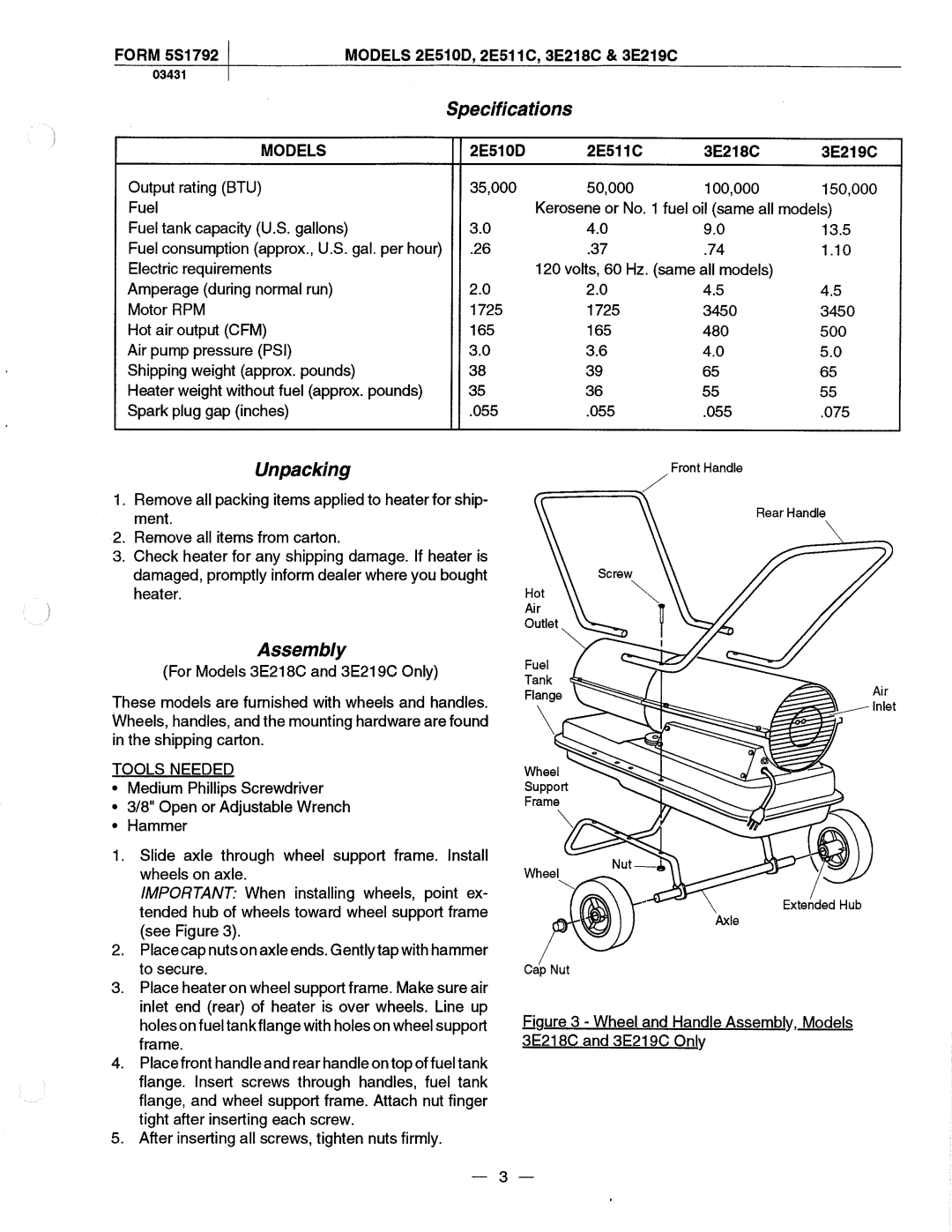 Dayton 2E511C manual 