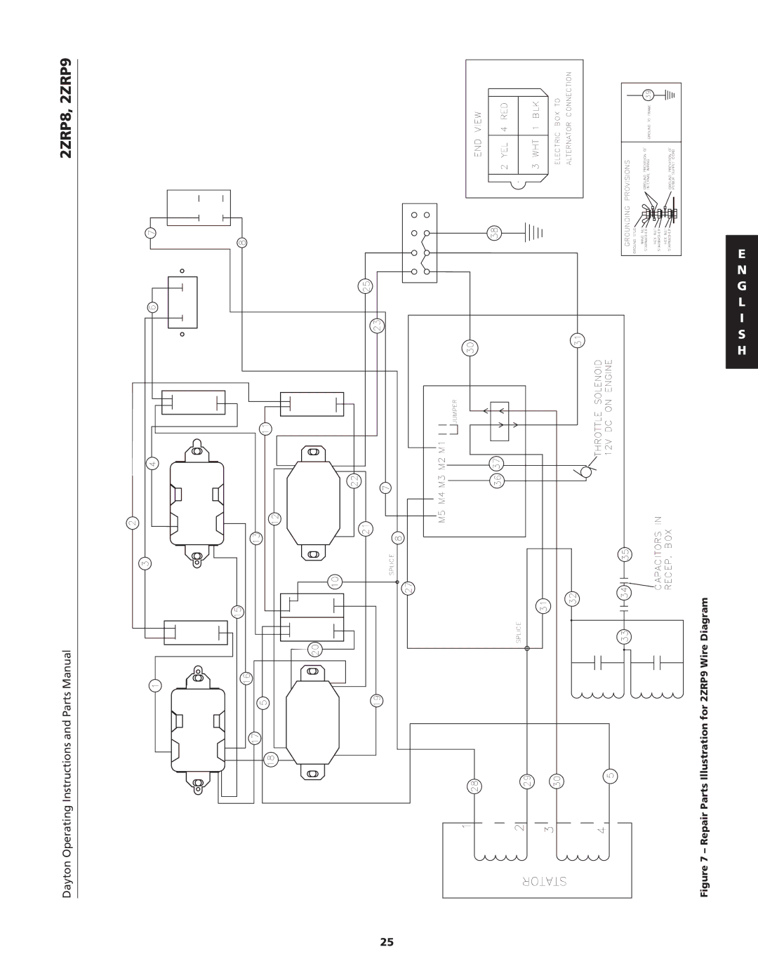 Dayton 2ZRP8 specifications Repair Parts Illustration for 2ZRP9 Wire Diagram 