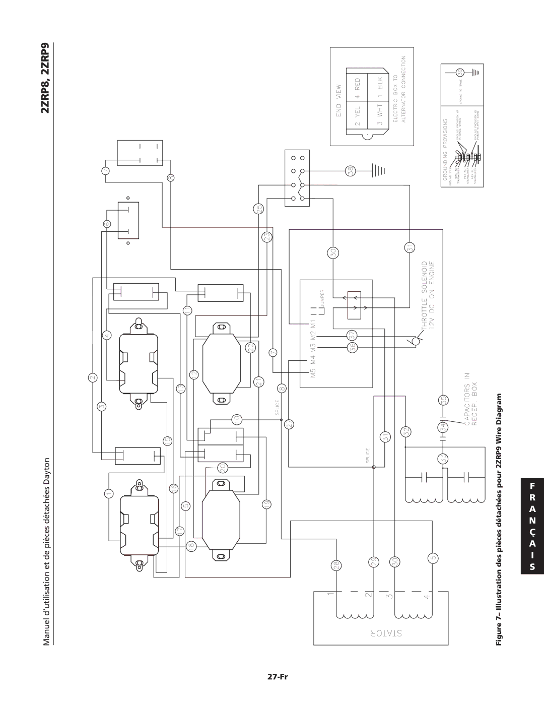 Dayton 2ZRP8 specifications 27-Fr, Illustration des pièces détachées pour 2ZRP9 Wire Diagram 