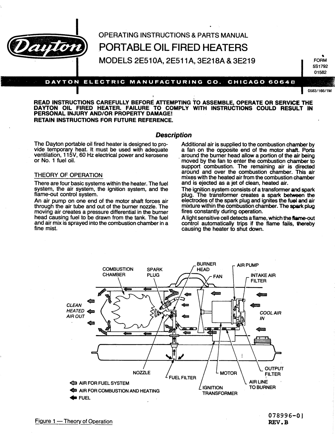 Dayton 3.00E+219, 3E218A, 2E511A, 2E510A manual 