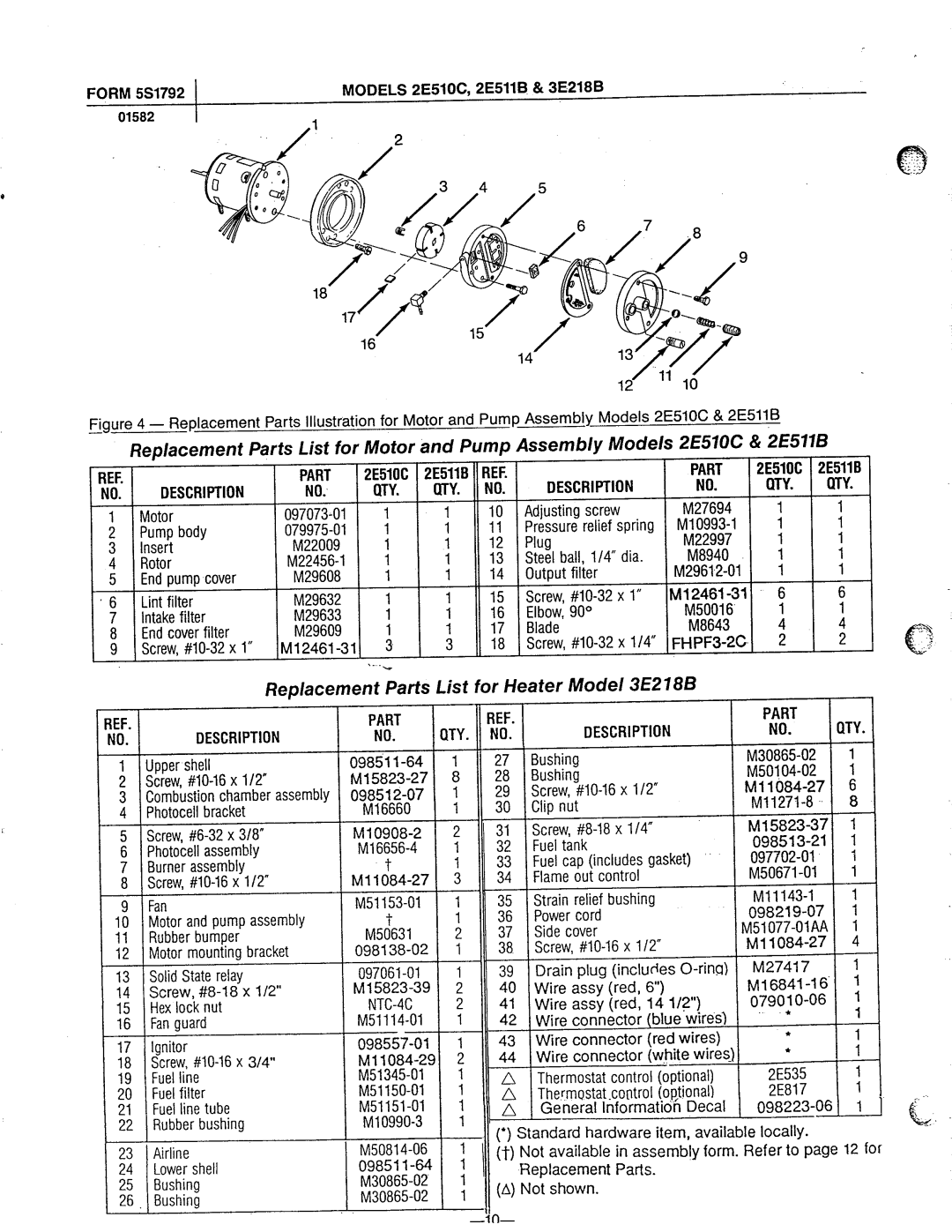 Dayton 3E219B, 3E218B, 2E511B, 2E510C manual 