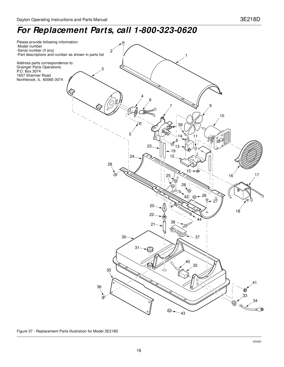 Dayton 2E511D, 3E219C specifications 3E218D 