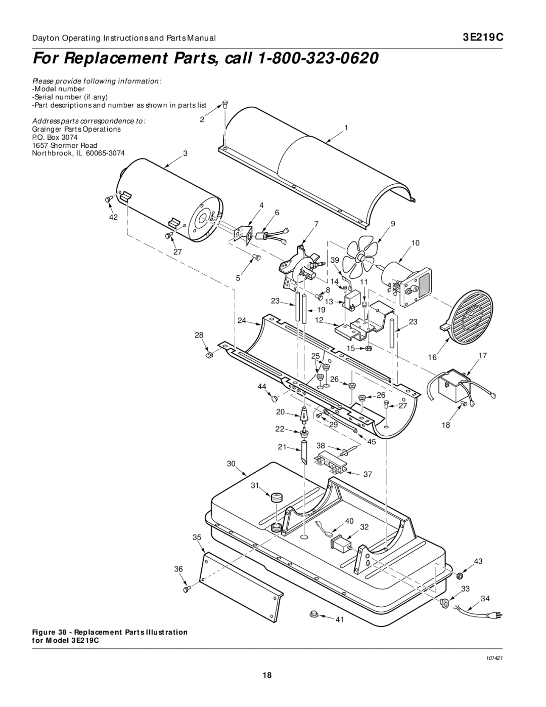 Dayton 3E219C, 2E511D, 3E218D specifications 