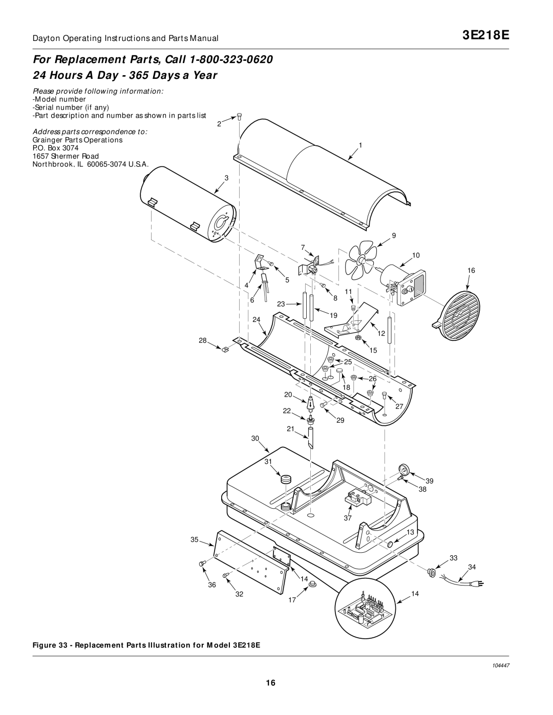 Dayton 2E510E, 3E219D, 2E511E specifications 3E218E 