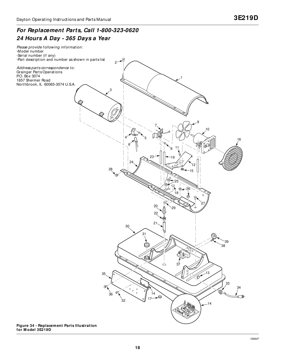 Dayton 3E219D, 2E510E, 2E511E specifications 