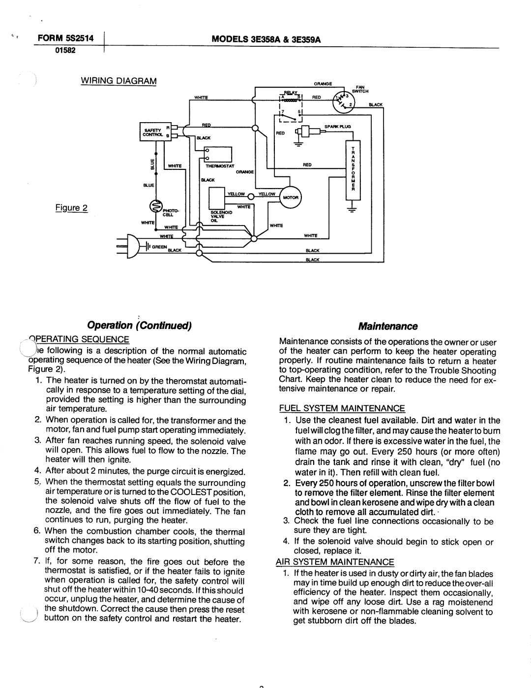 Dayton 3E358A, 3E359A manual 