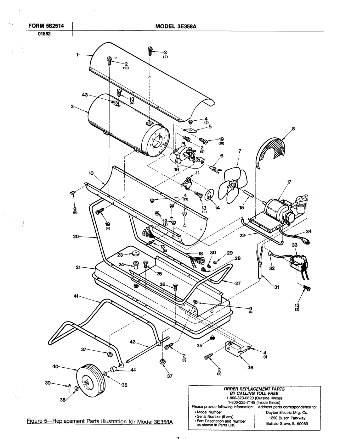 Dayton 3E358A, 3E359A manual 