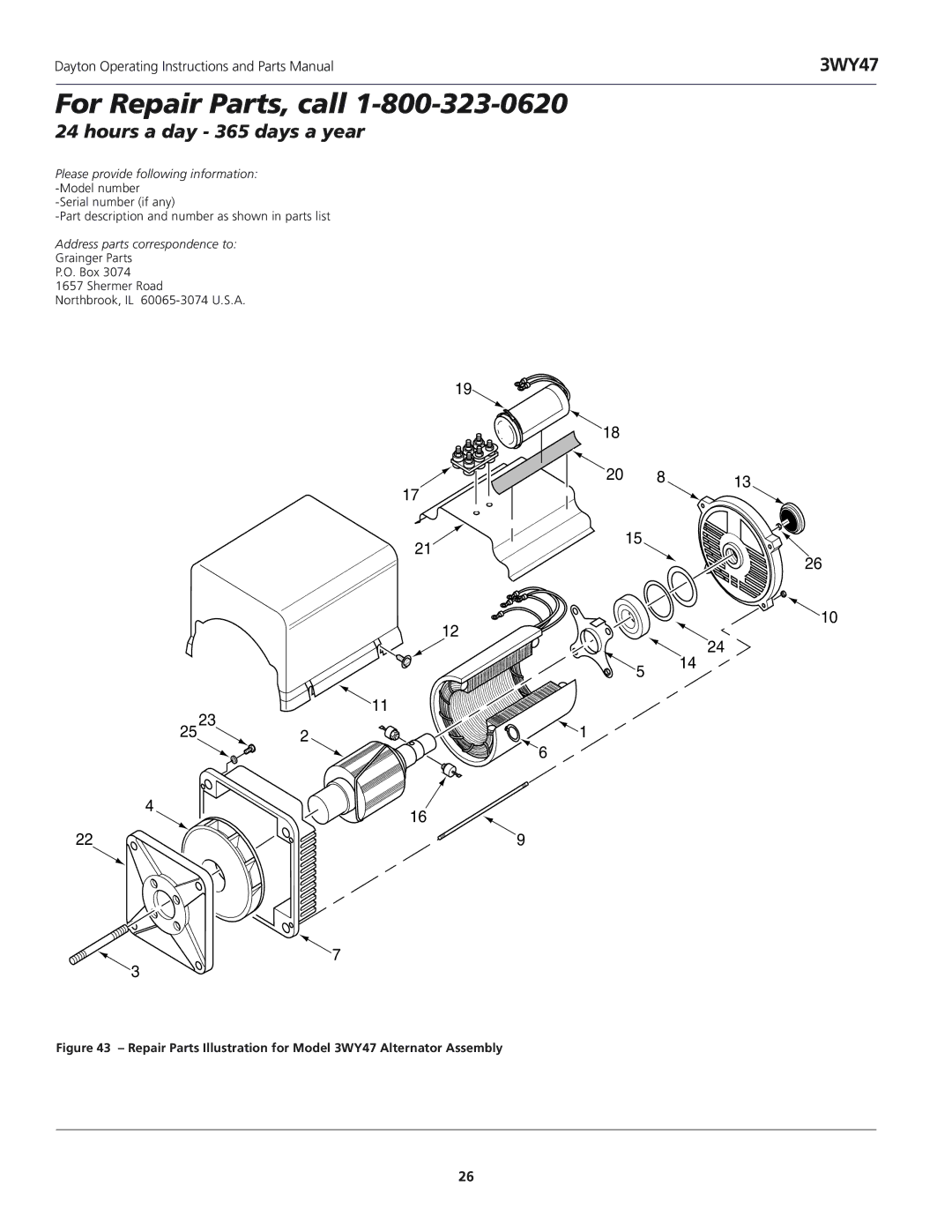 Dayton 3WY46 installation instructions 3WY47 