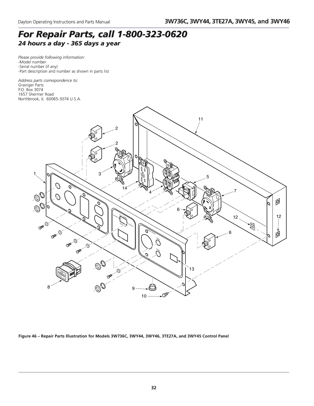 Dayton 3WY46, 3WY47 installation instructions 1212 