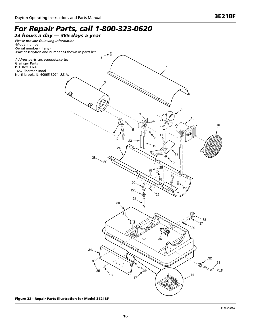 Dayton 5S1792 specifications 3E218F 