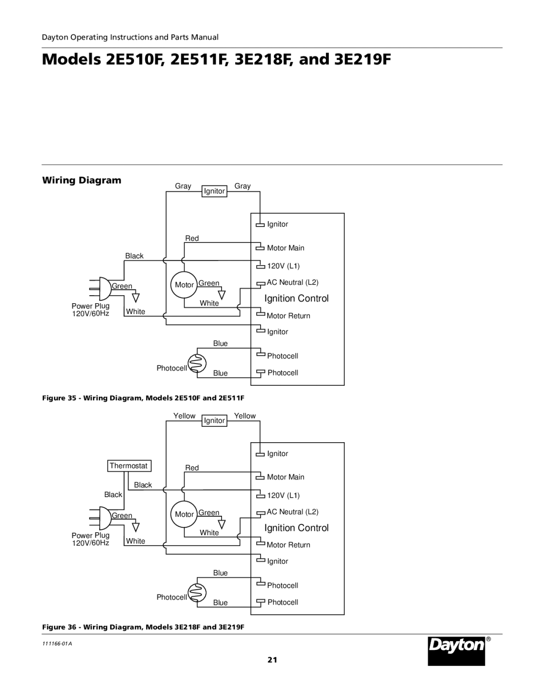 Dayton 5S1792 specifications Wiring Diagram, Ignition Control 