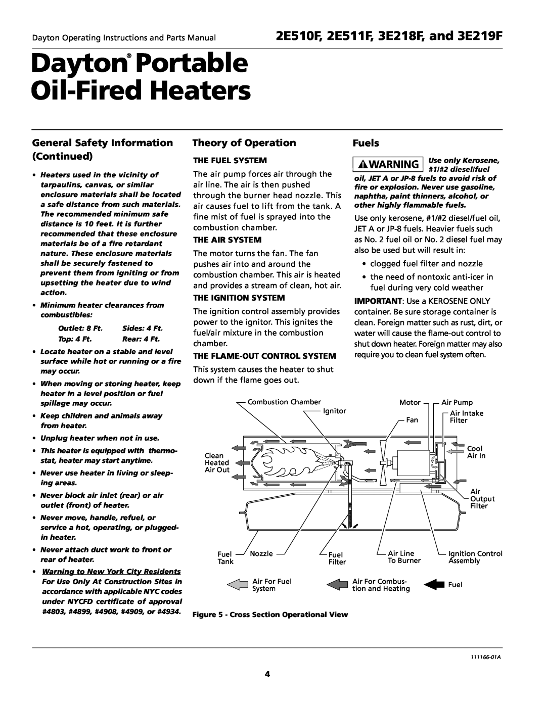 Dayton 5S1792 Dayton Portable Oil-Fired Heaters, 2E510F, 2E511F, 3E218F, and 3E219F, General Safety Information, Fuels 