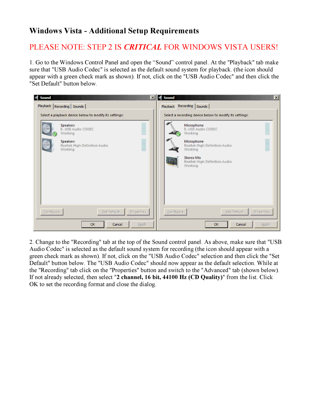 Dayton WT3 manual Please Note is Critical for Windows Vista Users 