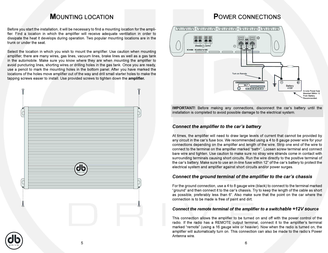 DB Drive A6 1200.4, A6 2800.1D, A6 1600.1D, A6 800.4, A6 1900.1D, DKUR Amplifiers, A6 1600.4 specifications 