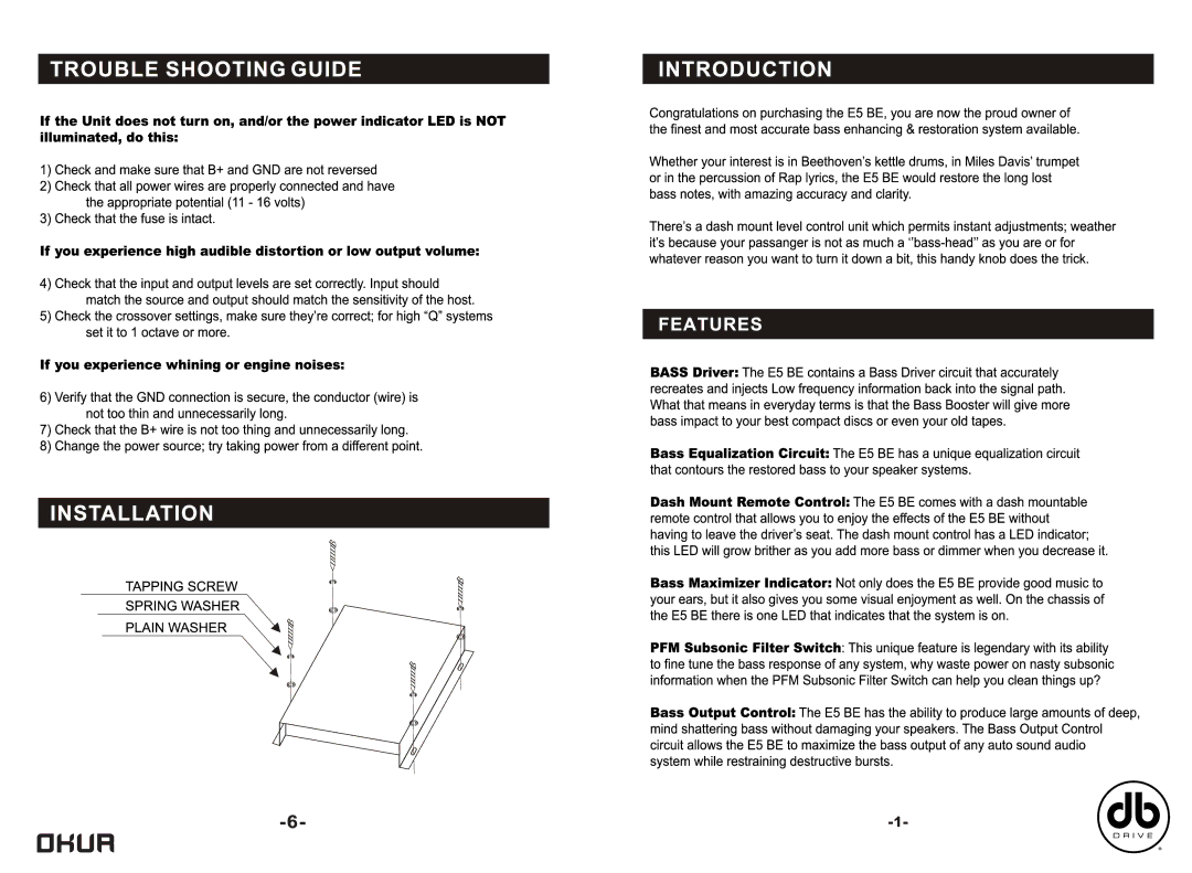 DB Drive E5 BE manual 