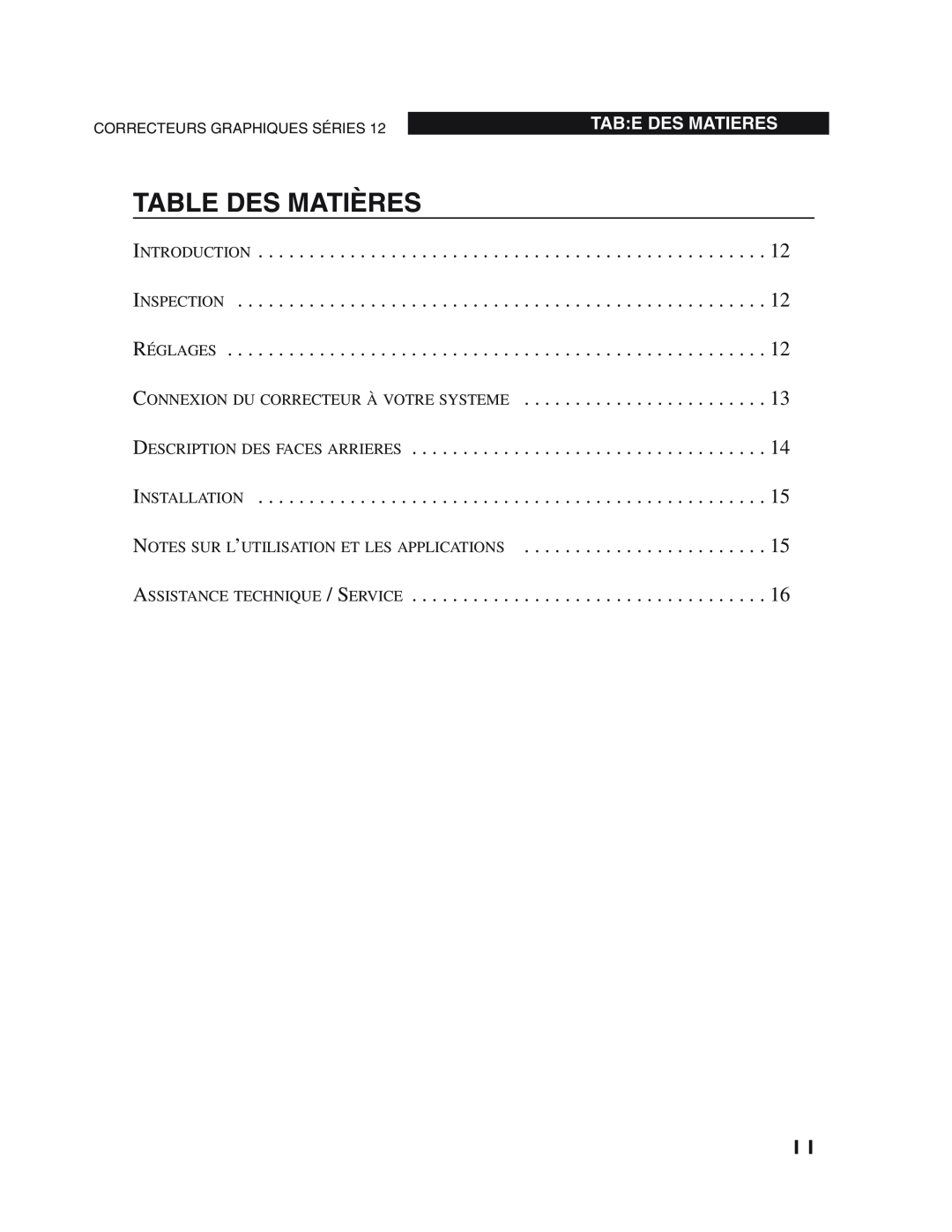 dbx Pro 12 Series operation manual Table Des Matières 