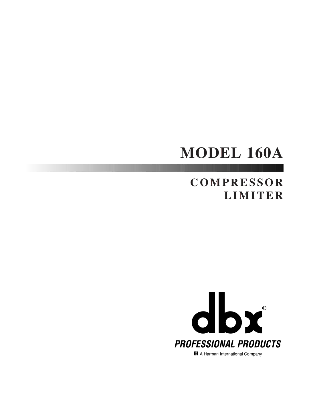 dbx Pro manual Model 160A 