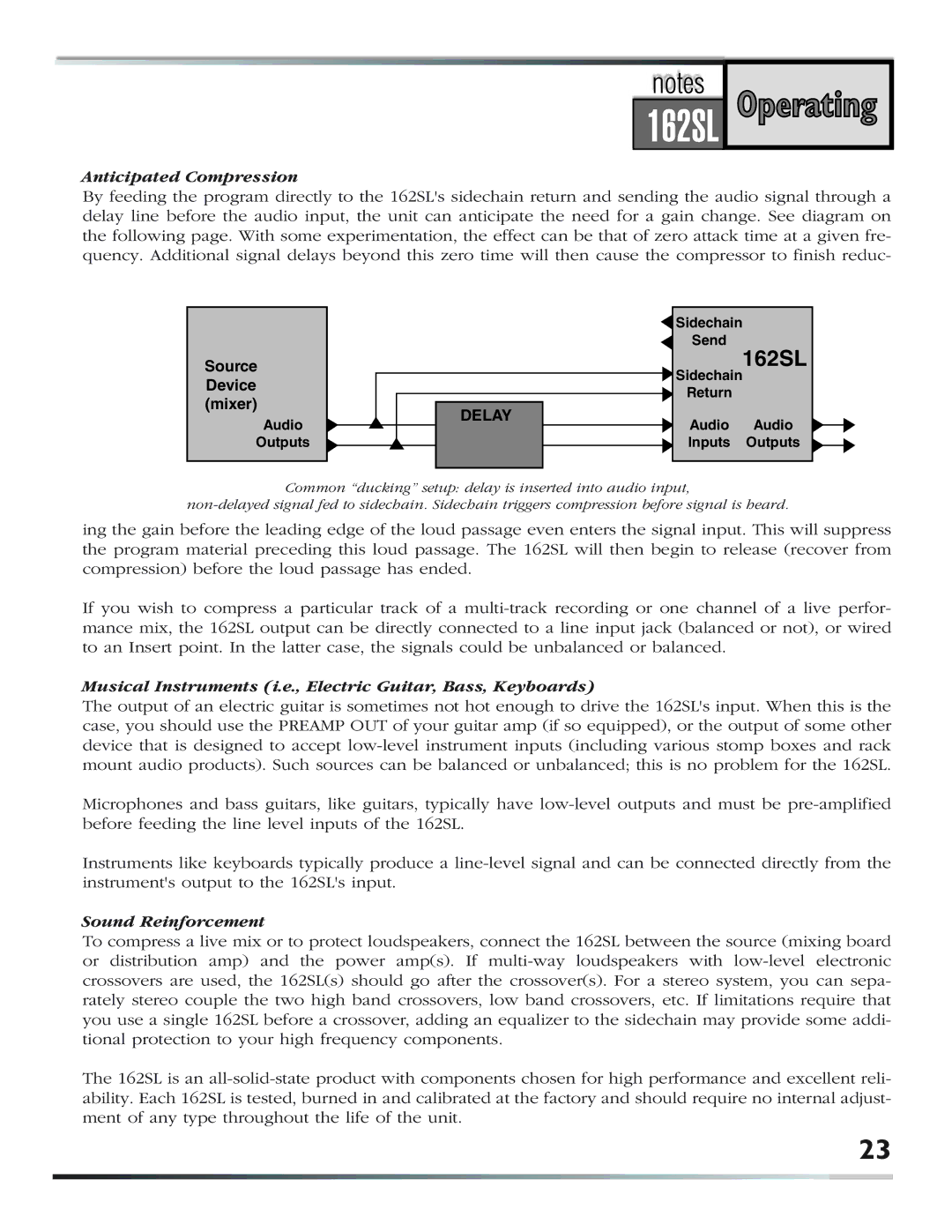 dbx Pro 162SL user manual 