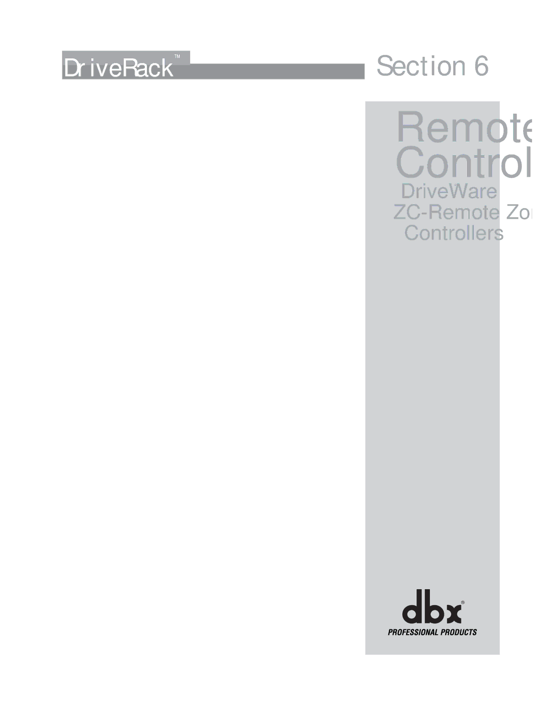 dbx Pro 260 user manual Remote Control 