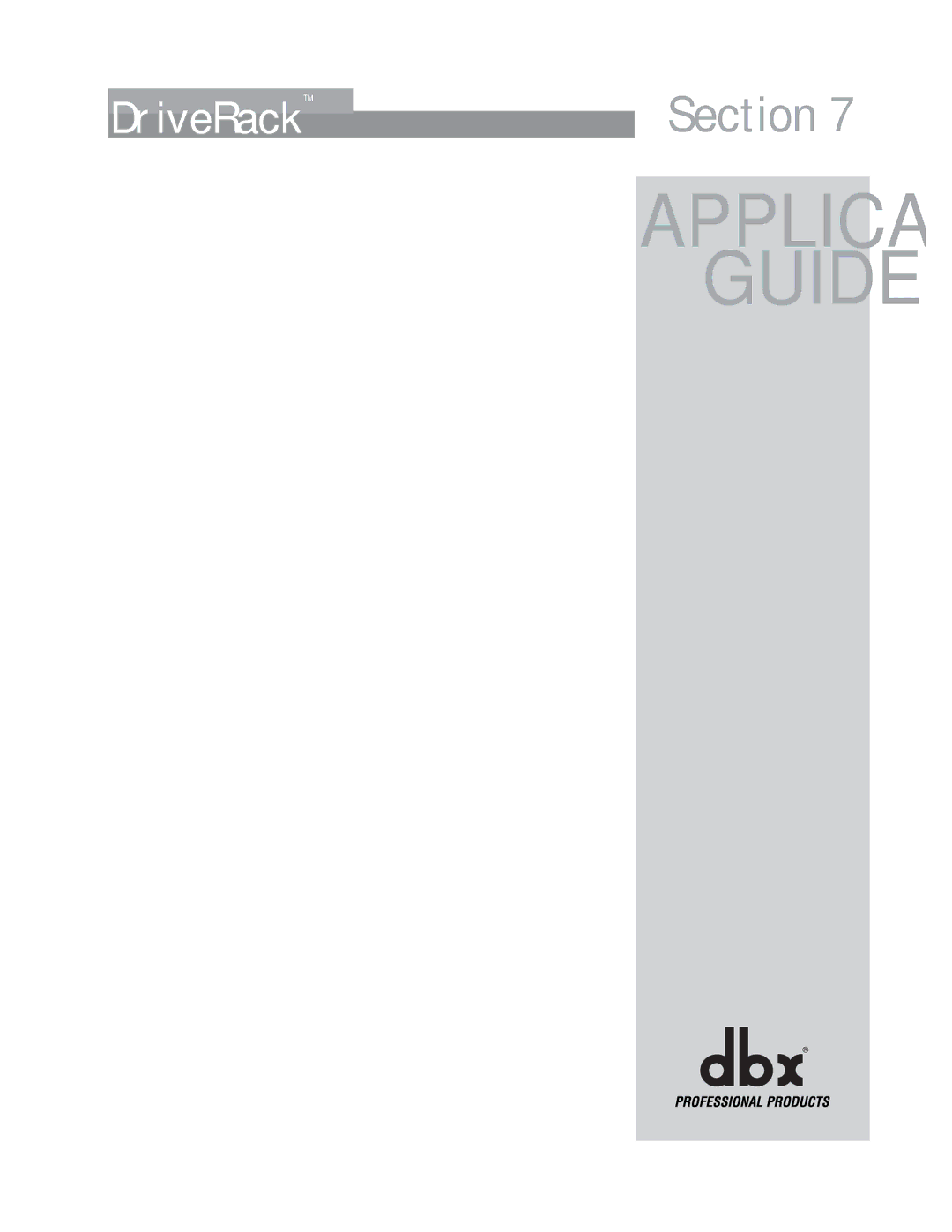 dbx Pro 260 user manual Guide 