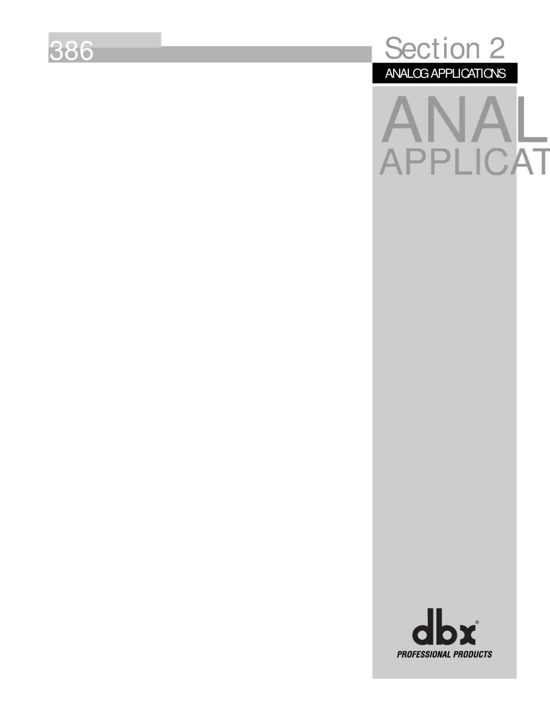 dbx Pro 386 user manual Analog 