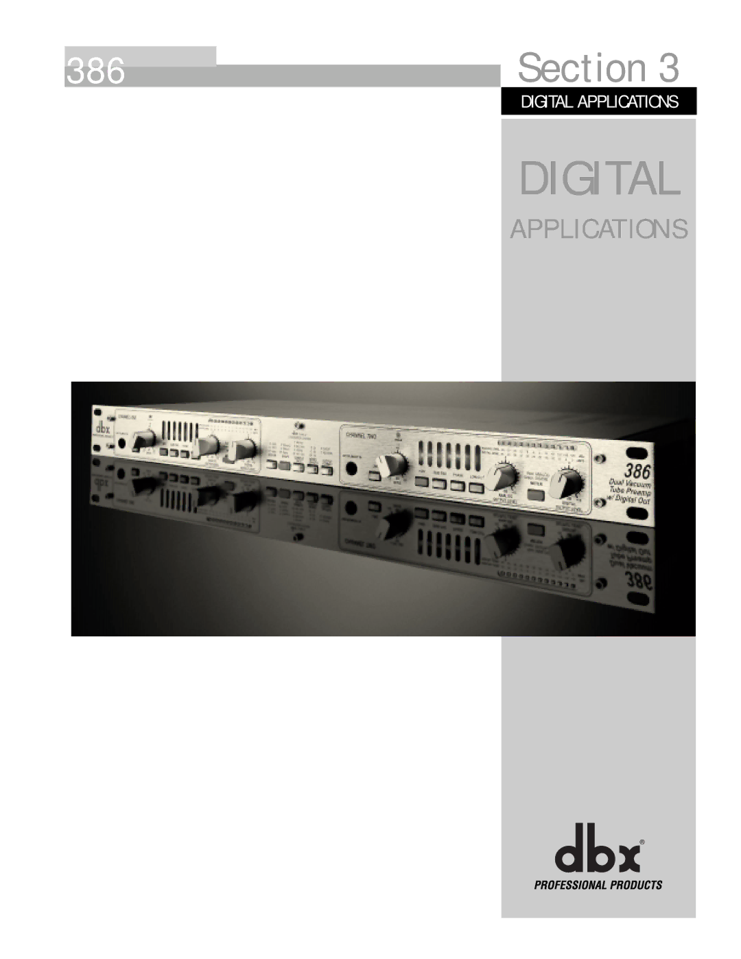 dbx Pro 386 user manual Digital 