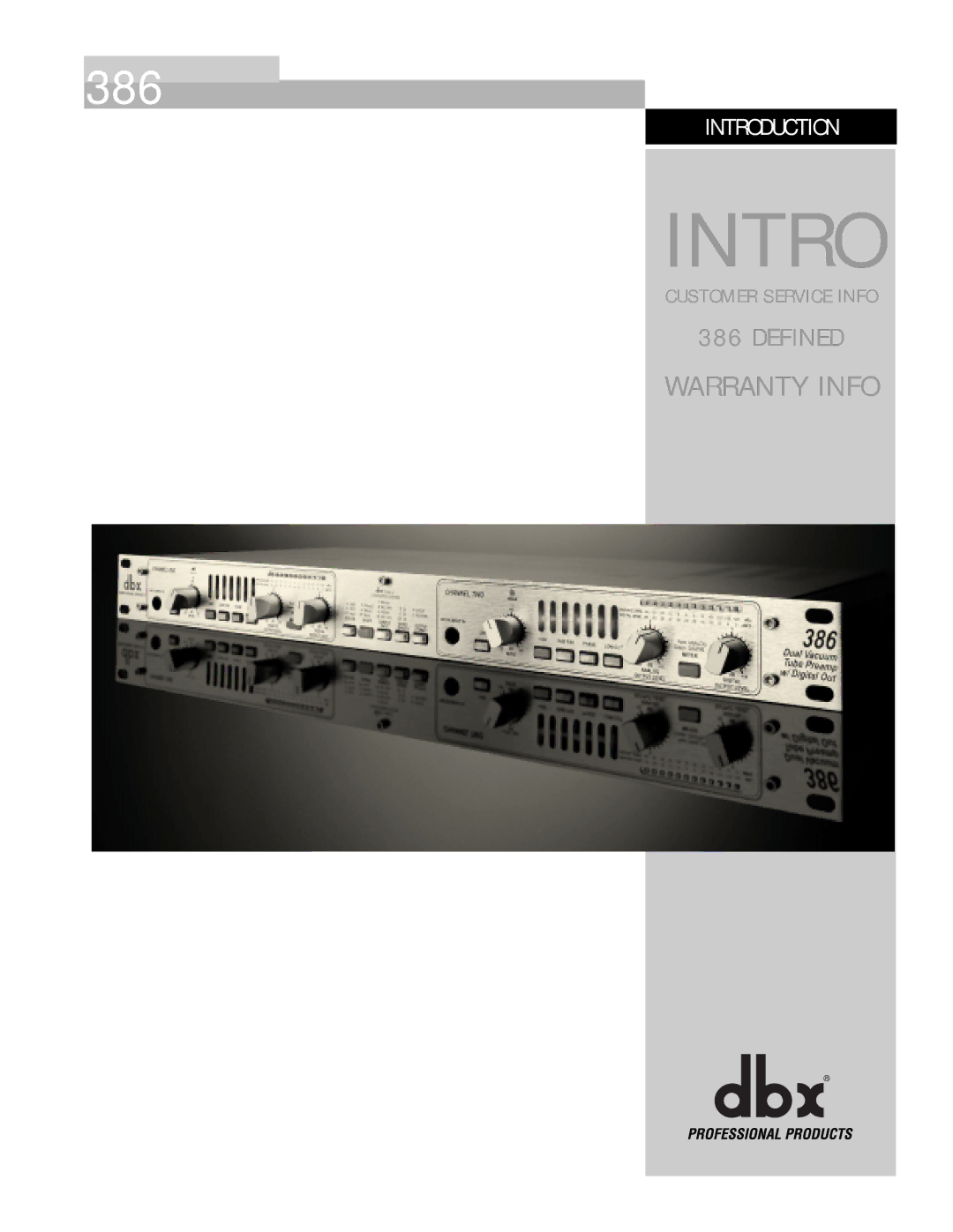 dbx Pro 386 user manual Intro 