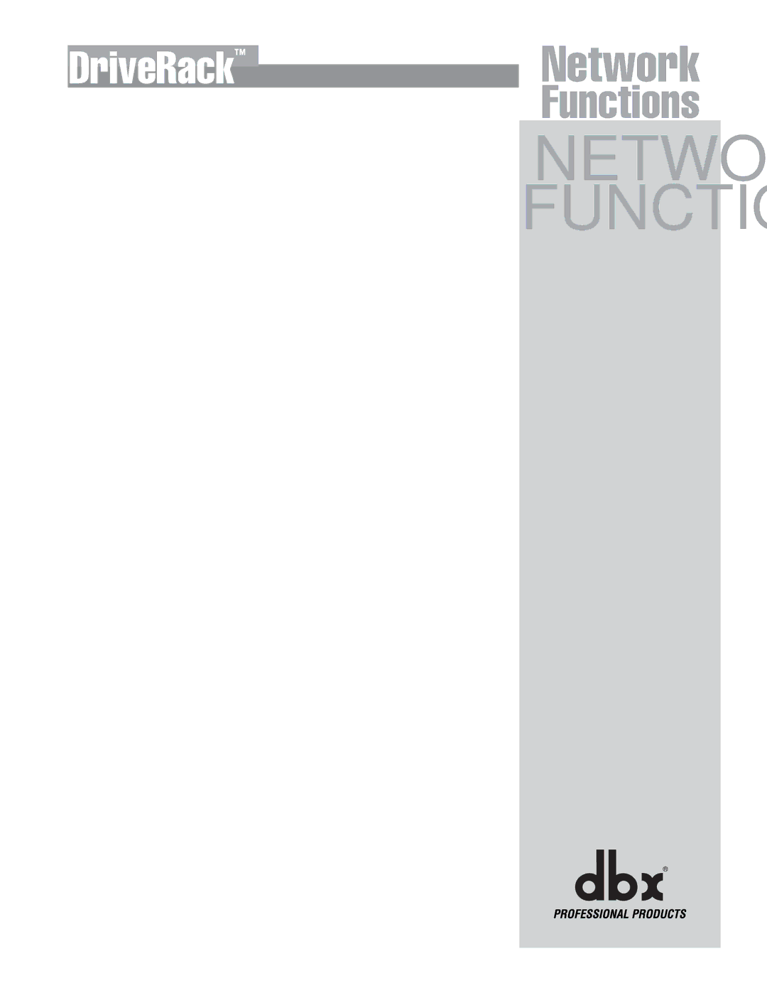 dbx Pro 480 user manual Functions 