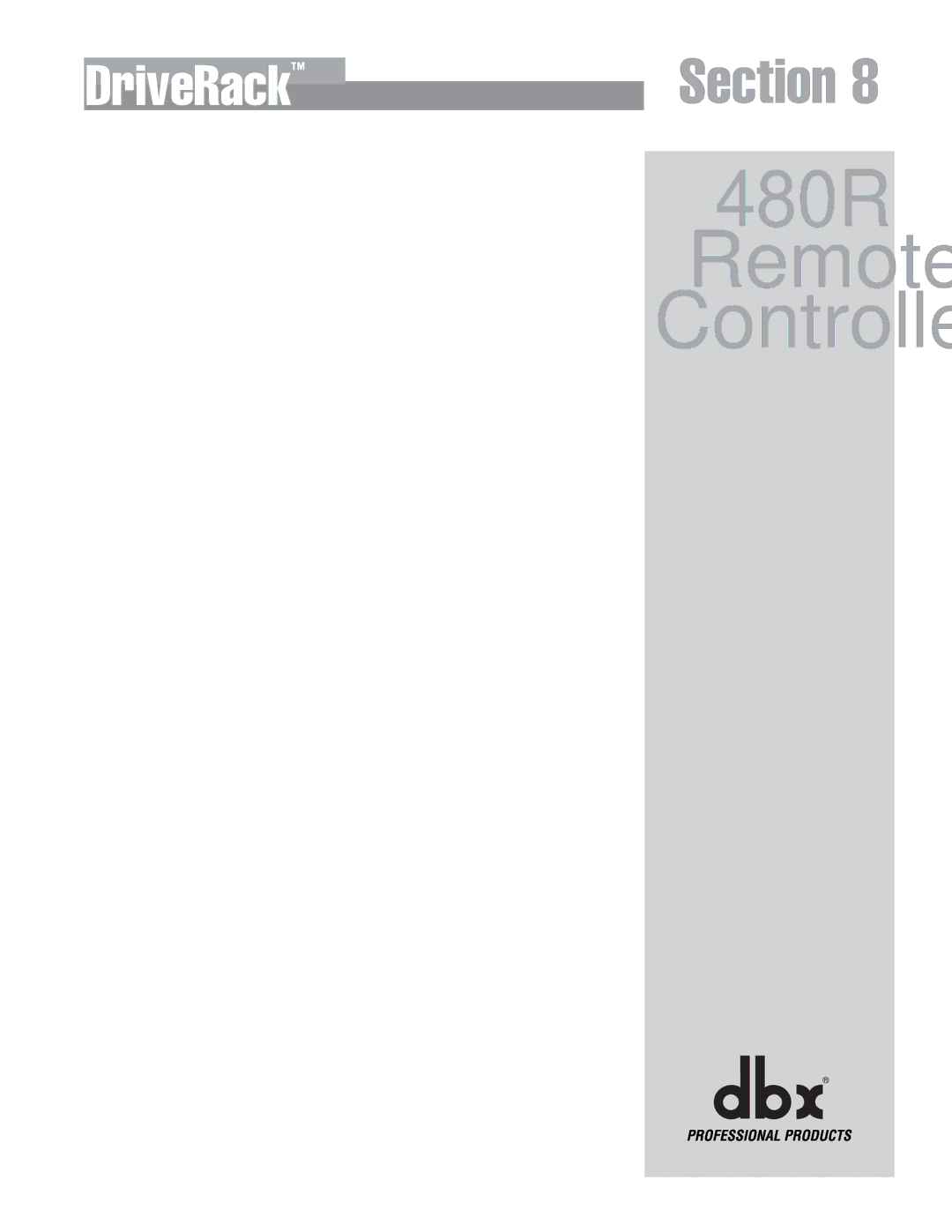 dbx Pro user manual 480R 