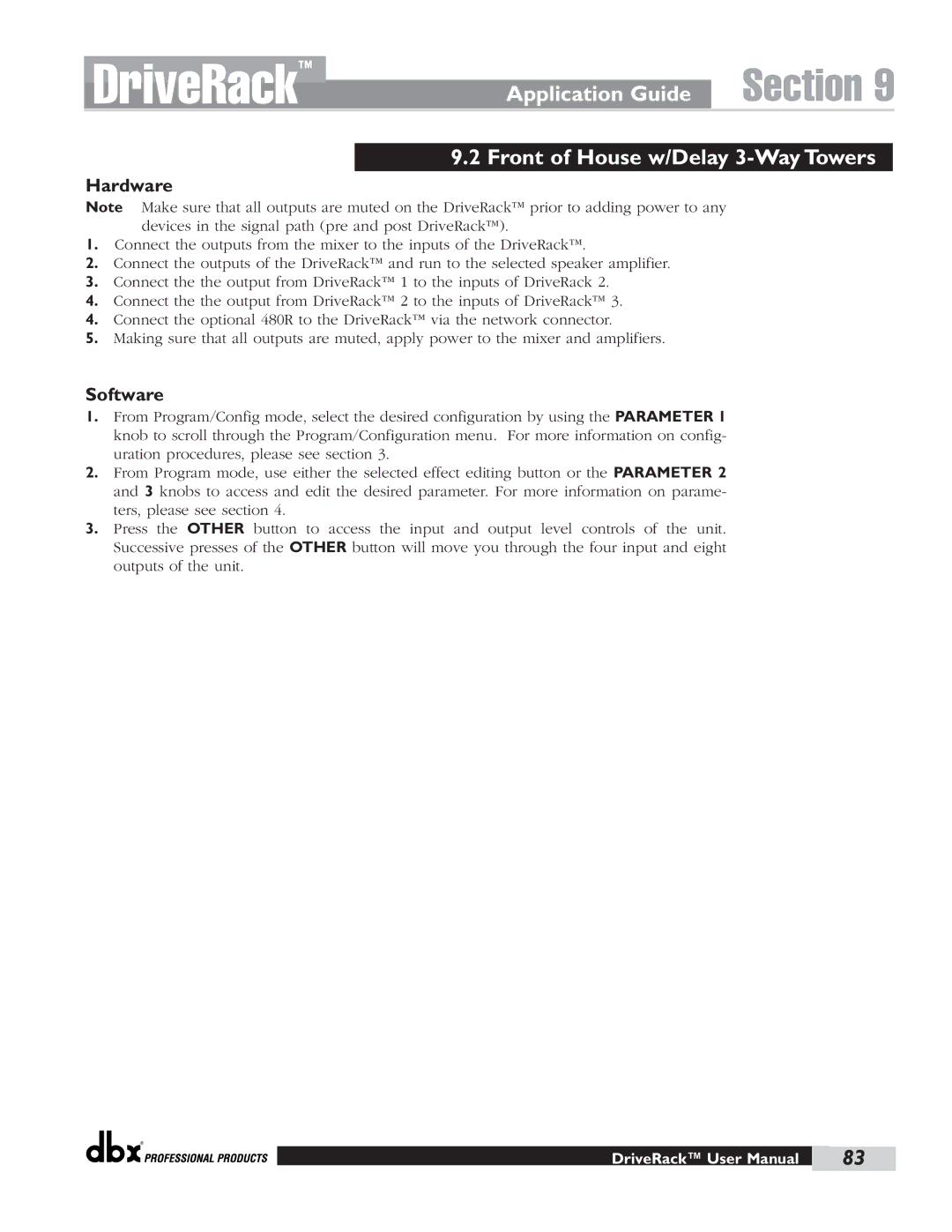 dbx Pro 480 user manual DriveRack 