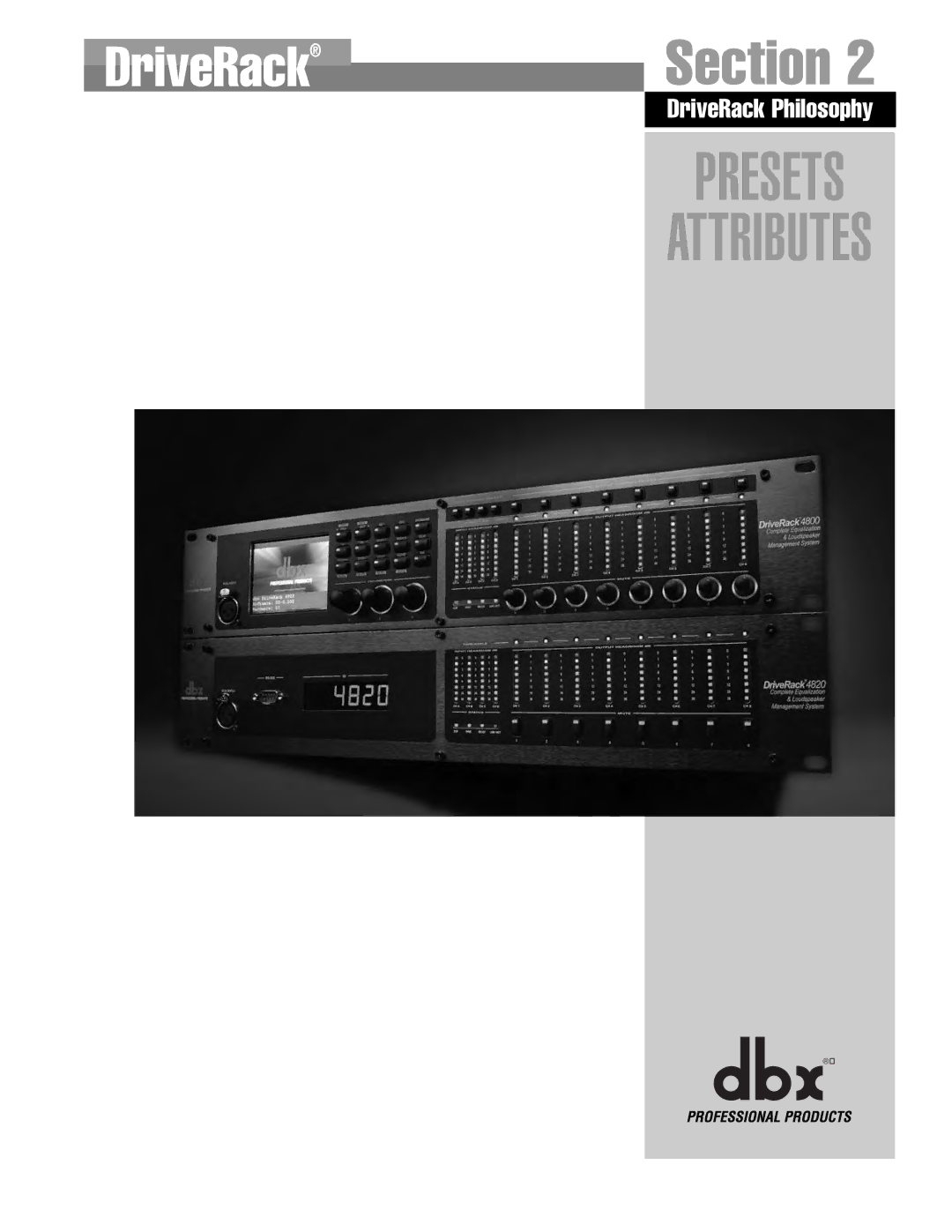 dbx Pro 4820, 4800 manual Attributes 