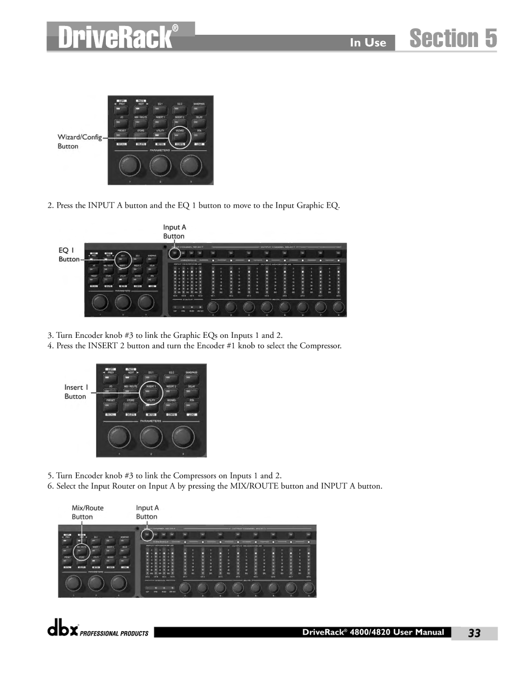 dbx Pro 4820, 4800 manual DriveRack 