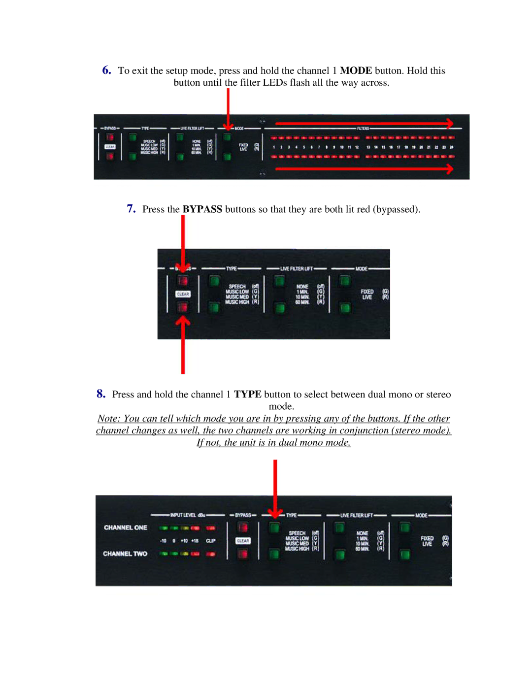 dbx Pro AFS224 quick start If not, the unit is in dual mono mode 