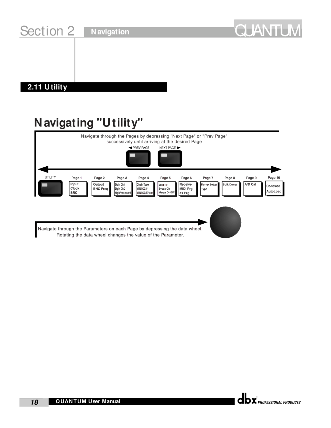 dbx Pro QUANTUM user manual Navigating Utility 