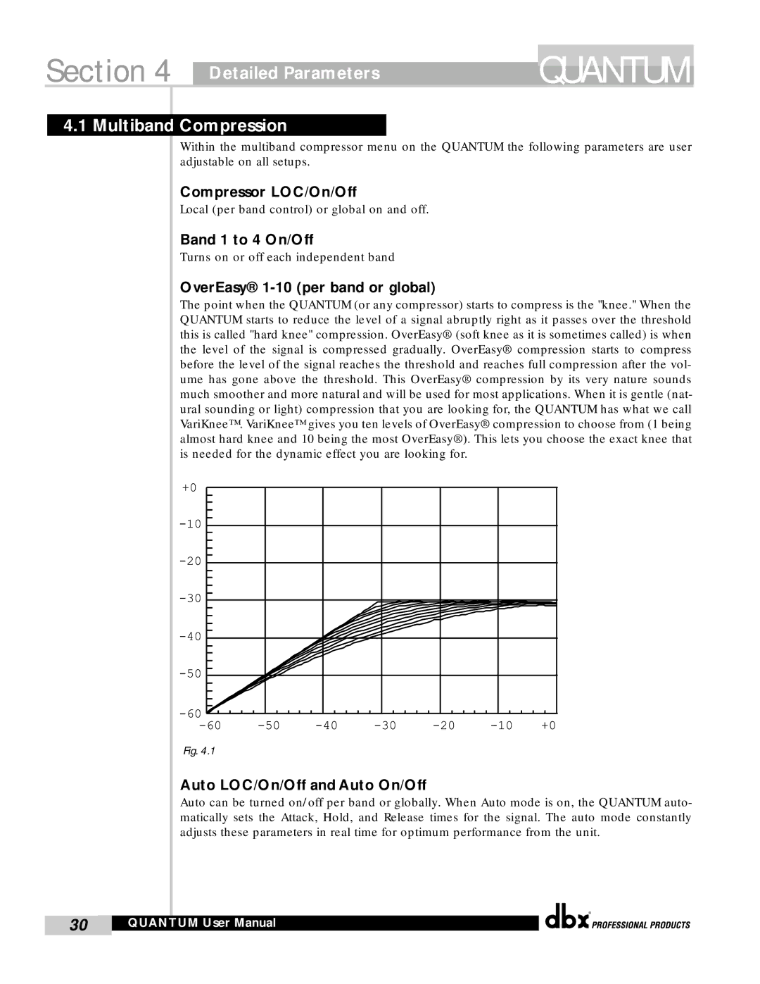 dbx Pro QUANTUM user manual Detailed Parameters, Multiband Compression 