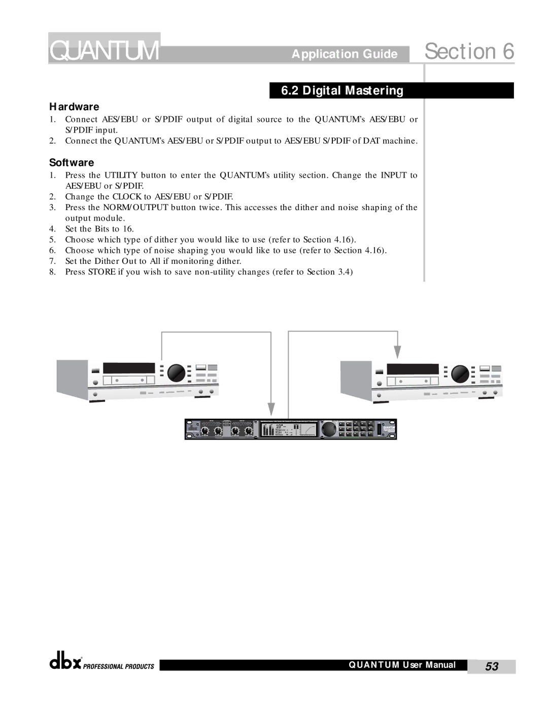 dbx Pro QUANTUM user manual Application Guide Section Digital Mastering 