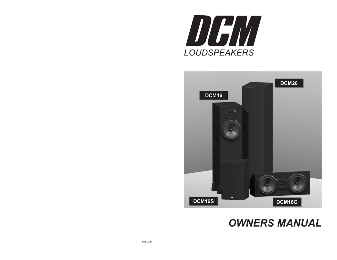 DCM Speakers owner manual DCM26 DCM16 DCM16SDCM16C, 21A5738 