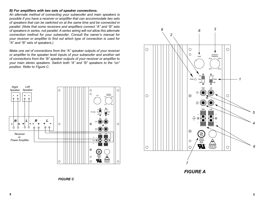 DCM Speakers TB2 owner manual For amplifiers with two sets of speaker connections, + + L - R + + L 