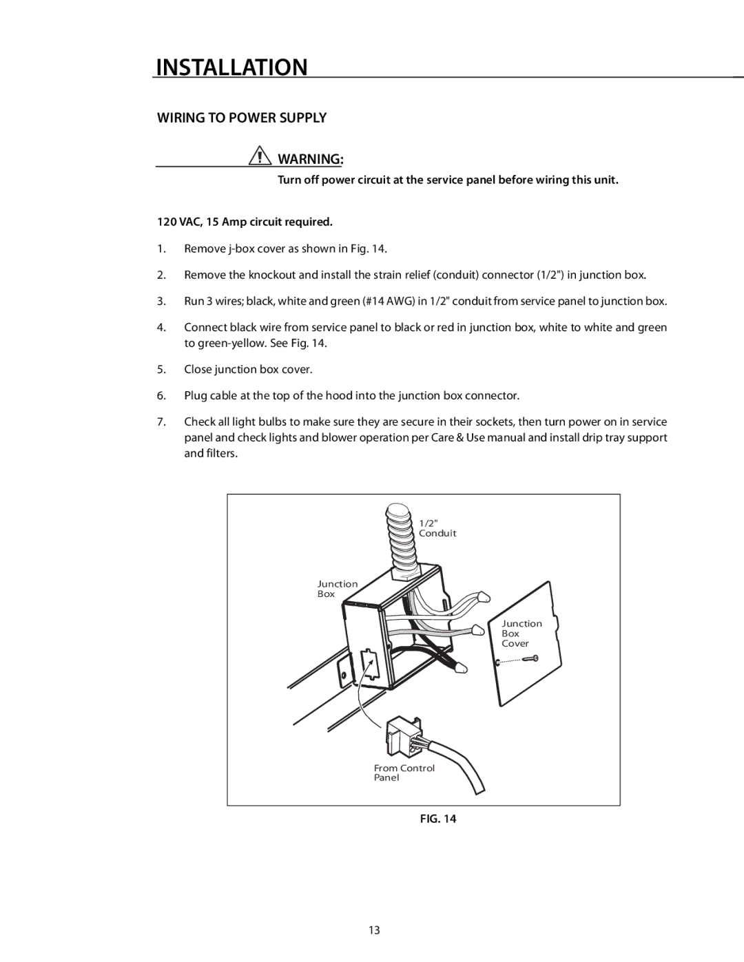 DCS 221712 manual Wiring to Power Supply 